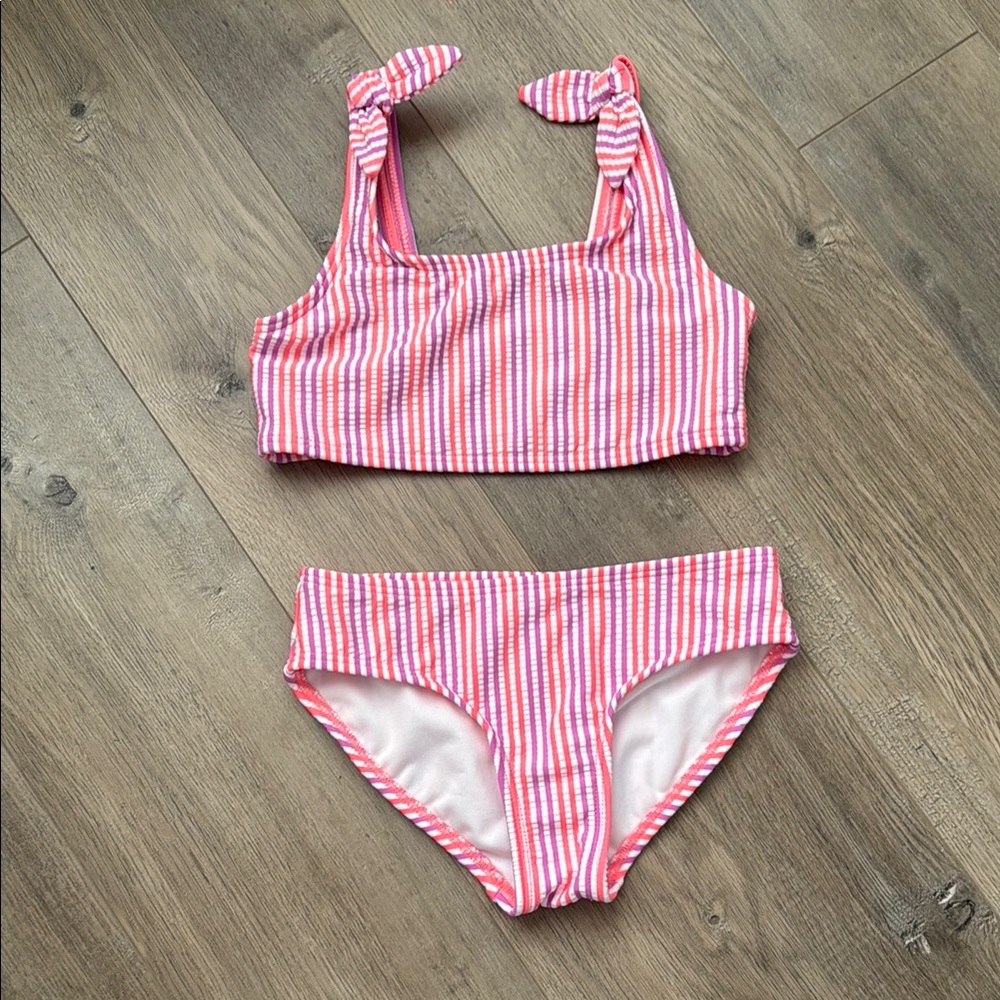 Cat & Jack Pink, purple, White Bikini Set